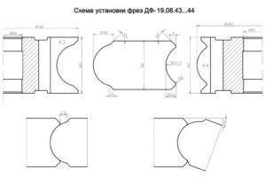 ДФ-19.08.43.44 Комплект фрез для изготовления обшивочной круговой (бочки)